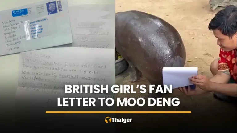 British girl’s fan letter to Moo Deng gets a tail signature